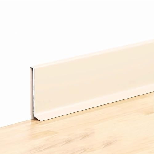 Rodapié de aluminio impermeable para decoración de pared y reparación, altura 4/6/8 cm, longitud 125 cm, fácil de cortar (leche de huevo de cacao de 6 cm)
