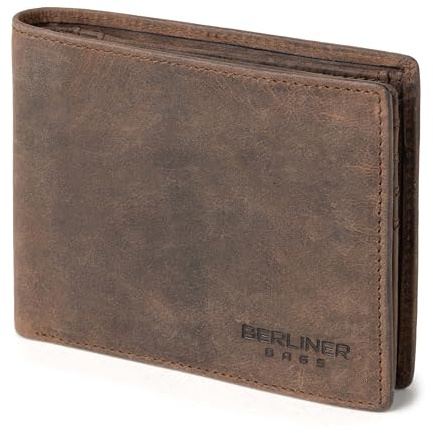 Berliner Bags Geldbörse Herren Vintage, Portmonee aus Leder - Braun