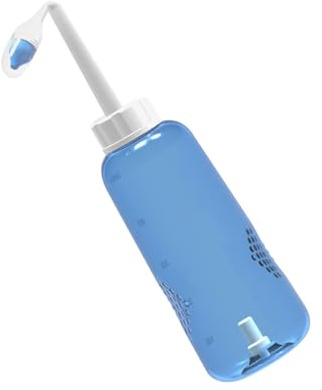STOBAZA Sinus Rinse Bottle for Effective Nasal Cleaning with 2 Nozzles Plastic 500ml Upside down Use and One-button Control Nasal Irrigation Device for Adult and Children