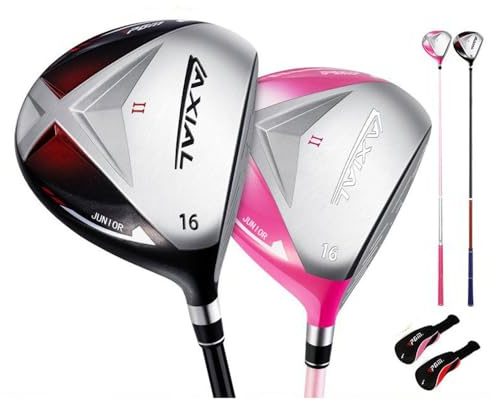 Club de golf para diestros para niños #1 - Conductores de golf híbridos de hierro y carbono, madera con cubierta para la cabeza para niños de 3 a 12 años (rosa, #1,3-5 años)