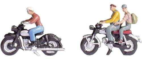 NOCH Motorradfahrer, handbemalte Modellbau Figuren, für Spur N im Maßstab 1:160 ideal für Dioramen
