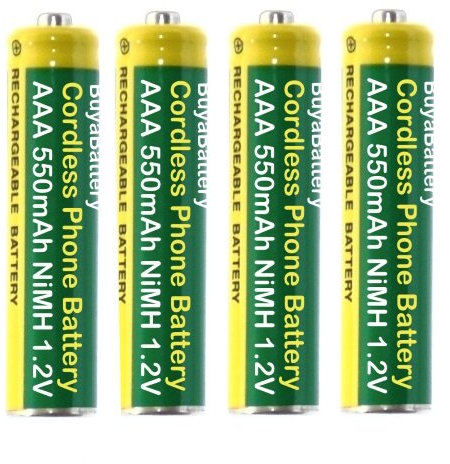 Pack of 4 Cordless Phone Batteries AAA 550mAh Rechargeable NiMH 1.2V compatible with BT Panasonic and Gigaset telephones and Dect phones