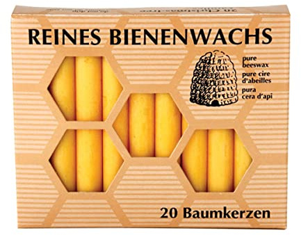 Christbaumkerzen Bienenwachs, 20 Stück