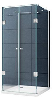 U Form Duschkabine Dusche Benito 90 x 80 x 180cm / 8 mm/ohne Duschtasse