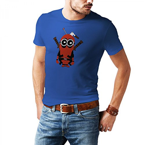 Fashionalarm Herren T-Shirt - Dead-Pool Min. Parodie | Fun Shirt mit lustigem Motiv für Film Fans, Farbe:royal blau;Größe:5XL