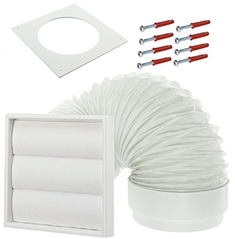 SPARES2GO Exterior Wall Venting Kit for Bush Tumble Dryers (White, 4 / 102mm)