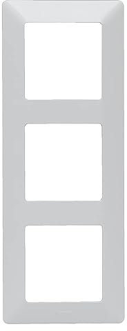 LEGRAND, Valena Life 754004 Cadre de finition triple en thermoplastique sans halogène pour montage horizontal et vertical, à clipser sur les inserts Valena, couleur : blanc ultra