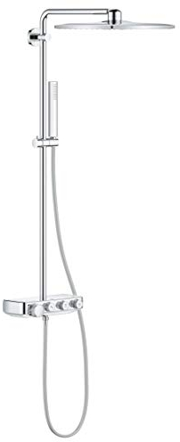 GROHE Euporia Smartcontrol 310 Cube Duo - Duschsystem mit Thermostatbatterie (wassersparend, 3 Strahlarten, Verbrühungsschutz, inkl. Duschablage), chrom, 26508000