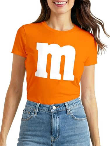 MoonWorks Slim Fit Damen T-Shirt Gruppen-Kostüm M Aufdruck Kostüm Idee Fasching Karneval Verkleidung