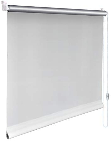 Sonnenschutz-HH® - Mini Thermo Verdunkelungsrollo Thermorollo Minirollo Rollo KLEMMFIX Seitenzugrollo Kettenzugrollo inkl. Klemmträger ohne Bohren - Außenmaß Breite 130 x 140 cm Höhe - weiß