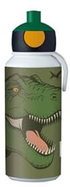 Mepal - Trinkflasche Pop-up Campus - Wasserflasche - Auslaufsichere Flasche für die Schule - Wiederverwendbar - BPA-frei & Spülmaschinenfest - 400 ml - Dino