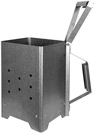 Lisa SRL - Accendi Carbone Nerone, Ciminiera di Accensione per Barbecue con Doppia Maniglia di Sicurezza, 30 cm H e 18 cm L e 18 cm P, Accessorio per Tutti i Barbecue