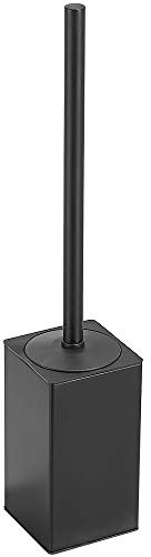 NSODOO Soporte para escobilla de baño de acero inoxidable 304, resistente a la corrosión, negro mate cuadrado de 43 cm