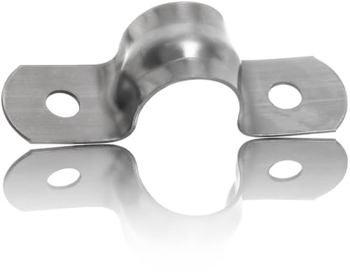 YoiYee 12 mm U-förmige Rohrschellen, 304 Edelstahl, Sattelschlauchschellen, 2 Löcher, Spanngurt für Leitungen, Klempner, Sicherung von Gas/Wasserrohren, 10 Stück