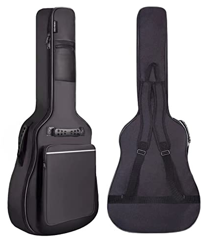 GIGKOUKI 40 41 Inch Acoustic Guitar Case Soft 0.35 Padded Guitar Bag, Waterproof Guitar Gig Bag Classical with Back Hanger Loop and Shoulder Strap