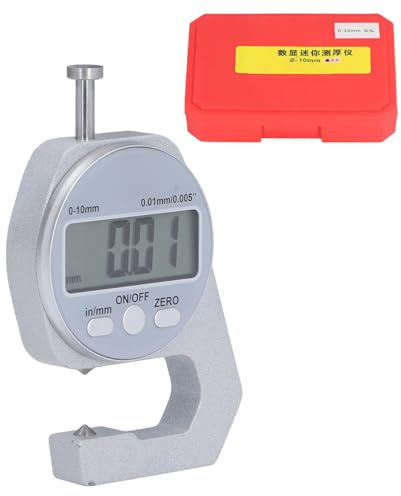 LiebeWH Digitales Dickenmessgerät 0-10mm, 0.01mm, Nullabgleich | Präzises LCD-Messinstrument, mm/Zoll Wechselbarkeit, Automatische Abschaltung, Dünnbleche Leder Papier