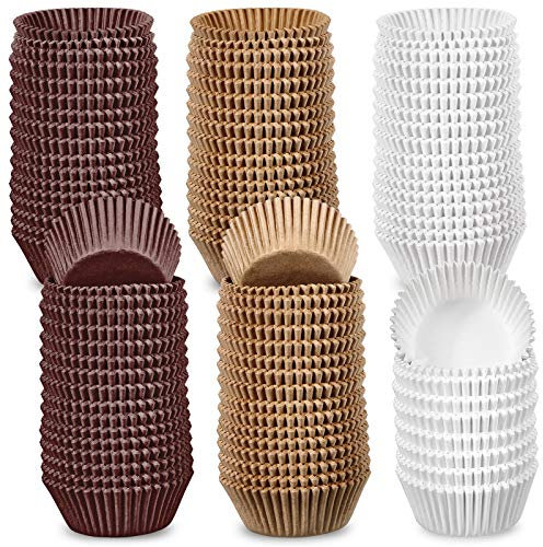 1000 piezas de mini forros de magdalenas para hornear forros de papel para magdalenas envolturas de papel para magdalenas a granel, tazas de papel para hornear dulces, tamaño estándar (1.98 pulgadas)