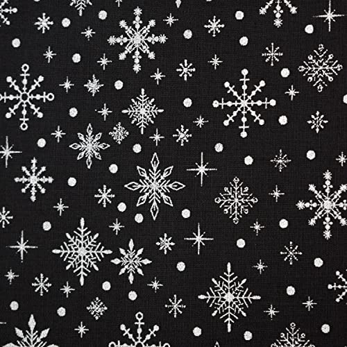 MAGAM-Stoffe Winter Season Baumwollstoff Weihnachten Oeko-Tex Meterware 50cm (Schneeflocken Dunkelgrau)