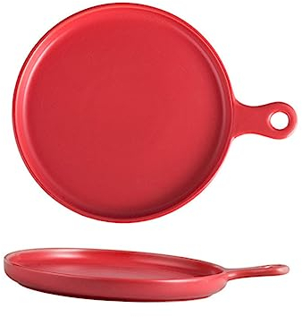 OQHAIR Pizza Serving Tray Mini Loaf Pans Pizza Plates Broiler Pan for Oven Ceramic Dishes Ceramic Baking Pan Food Serving Dish Ceramics Baking Tray with Handle Snack Food Plate Sushi Pie