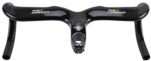 Bike Bullhorn Lenker Kohlefaser Φ28.6mm Fahrrad Mit Festem Getriebe Lenkerstange Breite 400mm 420mm 440mm Rennrad Drop Bar Für MTB BMX DH XC AM FR (Color : Black, Size : 440 * 110mm)