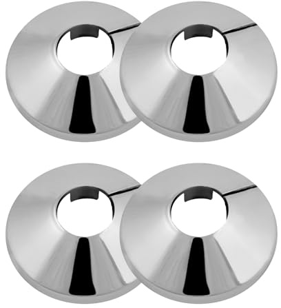 Chrome Radiator Pipe Covers - 4pcs Silver Plastic Covers, 15mm Diameter, Suitable for Home & Office