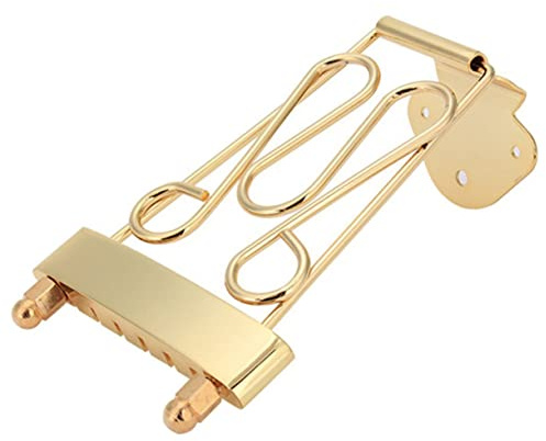 Goldener Gitarrensaitenhalter für 6-saitige 335 Gitarre Ga410 | Massive Zinklegierung, Ersatz für Defekten Saitenhalter, Präzise Passform für 335 Modelle