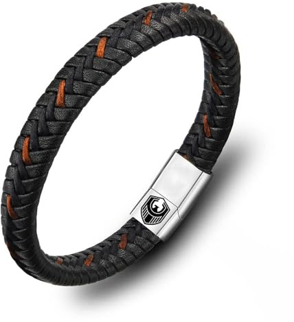Handmade Lederarmband Herren Armband Herren Männer Leder mit Edelstahl Magnetverschluss Geflochten Armband für Männer und Idee Geschenke
