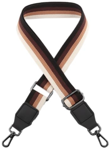 Verstellbarer Schultergurt Ersatz Taschengurt Breit 3,8CM Unisex,Längenverstellbarer 75-145cm Schulterriemen,Taschengurte zum Wechseln,DIY Taschenband Zubehör für Tasche,Schwarz Schnalle,Braun