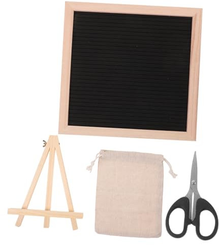 HOODANCOS Filz-buchstaben Holzständer Quadratisches Diy Memo Board Für Nachrichten Dekoration Und Tischaufsteller Vielseitiges Briefbrett Für Zuhause Und Büro Inklusive Buchstaben Zum Beschr