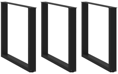 vidaXL Esstischbeine U-Form 3 STK. Schwarz 90x(72-73) cm Stahl