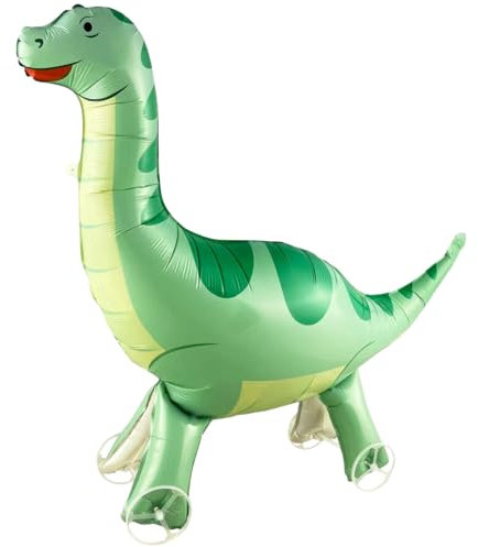 Dinosaurier Folienballon XXL, Walking Dinosaurier Ballon mit Rädern, 3D Tiere Luftballon Stehend, für Kinder Geburtstag, Mädchen Jungen Dinoparty Deko Geschenk, 1 Stück