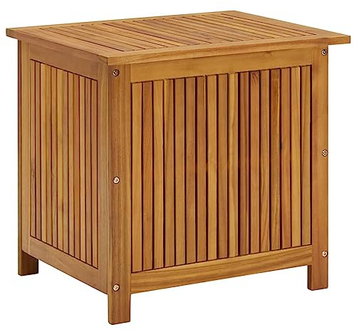 Myheimly Akazienholz Massiv Garten Aufbewahrungsbox Auflagenbox Kissenbox Gartenbox Gartentruhe Kissentruhe Gartenmöbel Truhe Box Kiste 60 x 50 x 58 cm