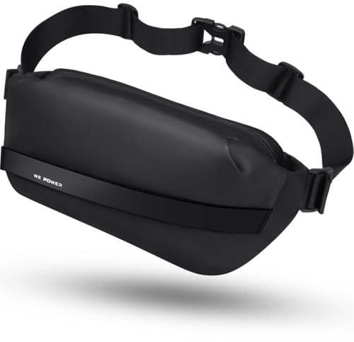 REETEE Bauchtasche Gürteltasche Herren Damen Wasserdicht Hüfttasche Klein Brusttasche Sling Bag, Multifunktionale Fanny Pack mit Verstellt für Laufen Fitness Wandern Hundespaziergänge (schwarz)