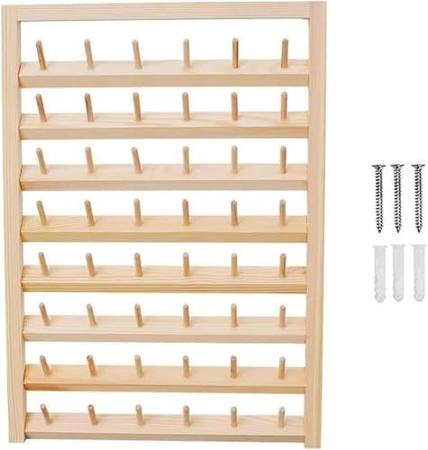 Garnständer, Holzgarnhalter, Garnspinner for Häkeln, Wollhalter, Garnständer, Stickgarn-Organizer, 48/54 Spule, Holz-Nähgarn-Aufbewahrungsbox, Spulengarnhalter, Home-Stickerei-Klapprahmen(30.5cm*43cm)