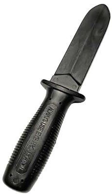 TEKKA BUDO Trainingsmesser hart 22 cm Kunststoff schwarz - Gummimesser Selbstverteidigung Training
