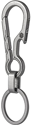 Titan EDC Porte-clés à clip avec décapsuleur, mousqueton à fermeture rapide pour homme, solide en titane