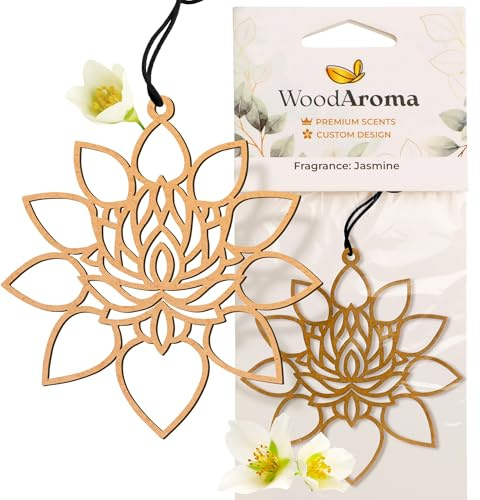 Holz-Lufterfrischer fürs Auto Blume 1 pcs – Natürlicher hängender Luftreiniger – Langanhaltender Duft – Umweltfreundliches & stilvolles Autozubehör – Aromatherapie für Auto, Zuhause & Büro