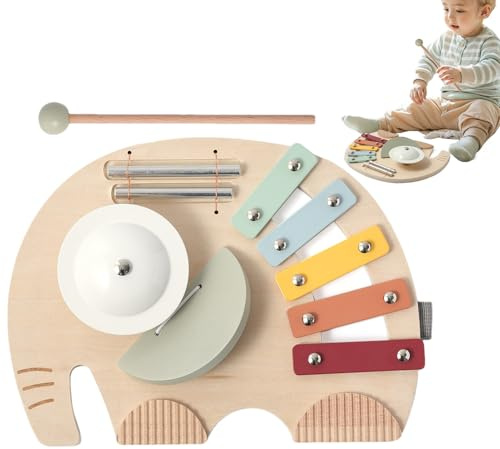 Musikspielzeug,Baby Musikalisches Elefantenspielset - Entwicklungsfördernde Musikinstrumente für Kinder wie Xylophon und Glockenspiel für Geburtstagspartys Zuhause Kindergarten und als Geschenk