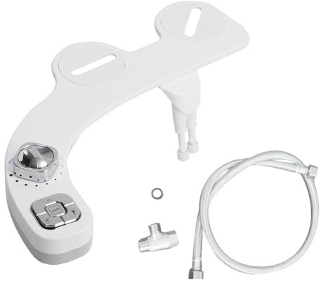 Jooehyer Rociador de Accesorio para Bidé para Inodoro, Boquillas RetráCtiles Dobles Autolimpiantes No EléCtricas, PresióN de Agua Ajustable A