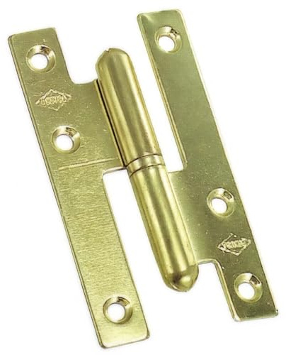VicHome –5 Pernios 403/9,5 latonado canto redondo/cuadrado, apertura izquierda/derecha, pack 5 unidades (ahorro), bisagras para puertas y muebles, 9,5 cm (Canto cuadrado - Izquierda)