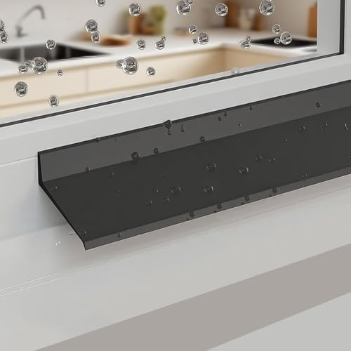 Barra Impermeable For Ventanas, Barrera De Agua For Alféizar Exterior, Barra De Caucho Autoadhesiva, Defensa Antilluvia For Puertas, Ventanas, Coches Y Camiones, Negro(4.5cmx4M)