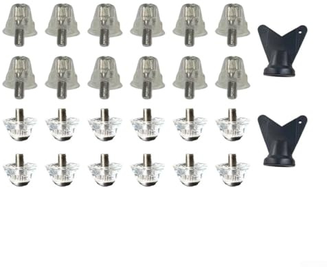 Lot de 12 crampons de rechange pour chaussures de football avec vis M5 de 15 mm, 18 mm, 13 mm, 16 mm offrant des crampons en aluminium et une performance fiable (15 mm/18 mm)