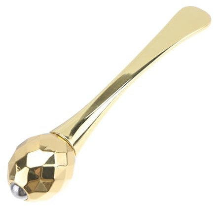 Manueller Augenmassage Stift aus Zinklegierung, Goldfarben, 1 Stück | Glatter Kopf, Fein und Schick Geformt, für Augencreme und Gesichtspflege, Handlich für Unterwegs