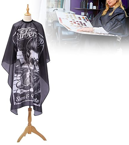 Dioche Frisör Cape Frisörsalong Cape Frisör Styling Cape Polyester Antistatisk Professionellt Klippningsförkläde för Frisörsalong och Hemmabruk Svart 55,12 X 62,99in