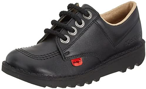 Kickers Kick Lo Y Core Youths Black Leather Shoes-EU 39