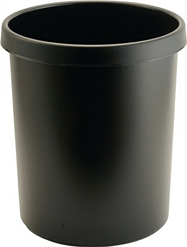 Helit H6106195 - Papierkorb the german 30 Liter, schwarz, mit umlaufendem Griffrand, aus Kunststoff, 1 Stück
