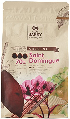 CACAO BARRY CHD-Q70SDO-2B-U73 - 70% Min Cacao Chocolat Saint Domingue Pistoles 1 kg