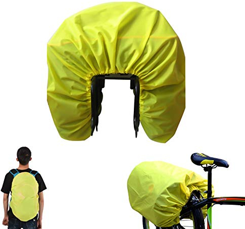 Regenschutz für Schulrucksäcke, Wasserdichte Regenhülle ,Wasserabweisende Korbabdeckung,Fahrrad hinten Sitz Tasche Regenhaube für Radfahren Outdoor Camping