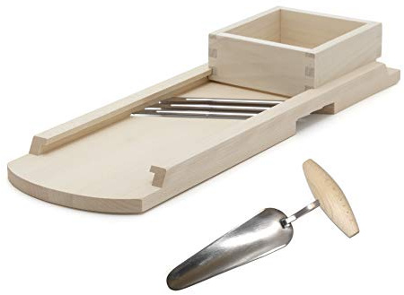 Holzfee Krauthobel Gemüsehobel Set 56 x 19 cm | 3 Messer + Strunkstecher