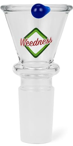 Weedness Bong Vetro Testa 18,8 mm Fessura Imbuto - Adattatore Chillum Accessorio Bong Testa Bowl